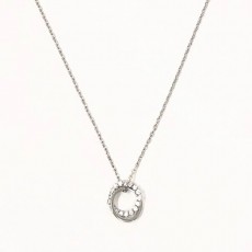 NK-Entwined Circle Sparkly Necklace SIL